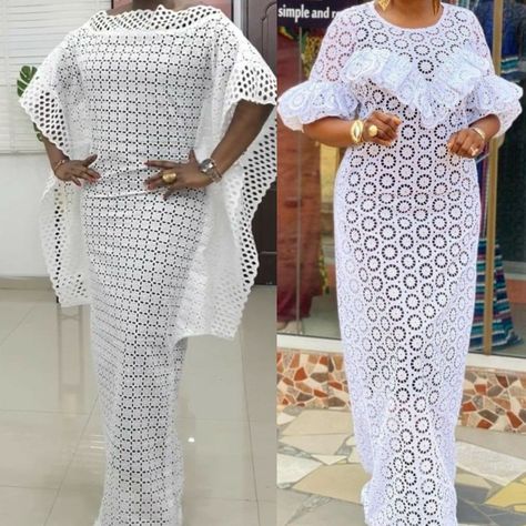 Free White Lace Gown Styles Nigerian, Net Bubu Gown Styles, White Kaftan Styles For Ladies, Buba Gown Styles, White Lace Gown Styles, A Shape Gown Lace Aso Ebi, Lace Boubou Styles For Women, Lace Bubu, Lace Boubou