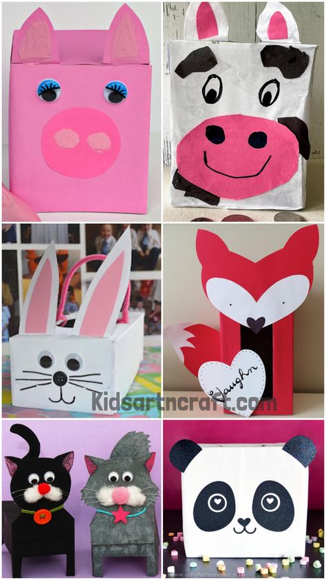 Tissue Box Animal Crafts For Kids Animal Crafts From Recycled Materials, Animal Box Craft, Tissue Box Crafts For Kids, Kleenex Box Crafts, Ice Cream Stick Crafts, Unicorn Crafts For Kids, Tissue Box Crafts, Box Activities, Recycle Craft Projects