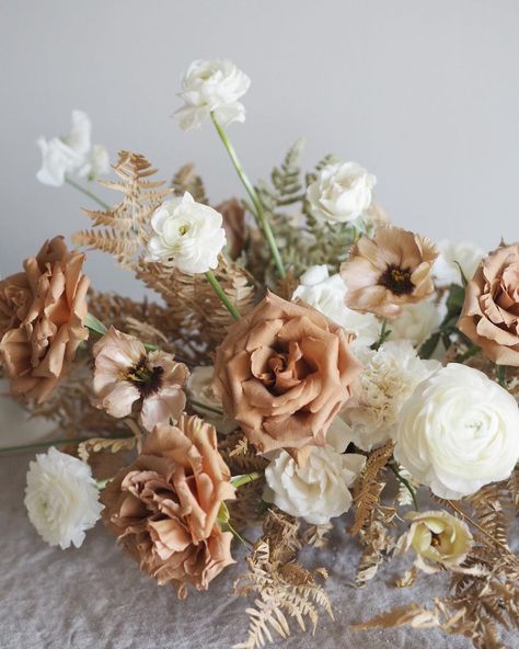 Floral Art Arrangements, Rusting Wedding, Neutral Wedding Colors, Tan Wedding, Colorful Wedding Flowers, Winter Whites, Ethereal Wedding, The Close, White Wedding Flowers