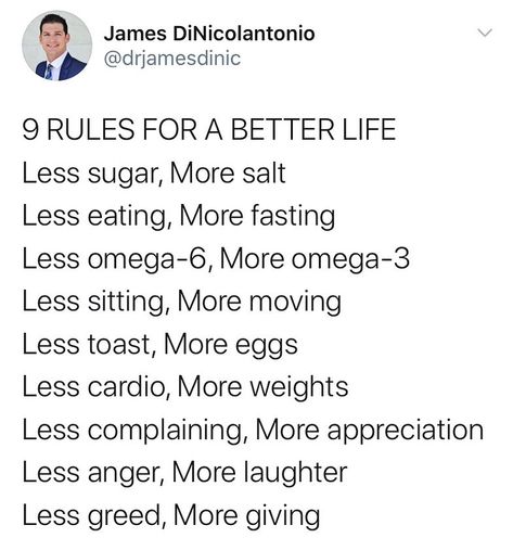 Dr. James DiNicolantonio on Instagram: “Sometimes less is more. @drjamesdinic.” Dr James Dinicolantonio, James Dinicolantonio, How To Focus Better, Life Routines, Healthy Lifestyle Food, Mental And Emotional Health, Fitness Motivation Quotes, Self Care Activities, Less Is More