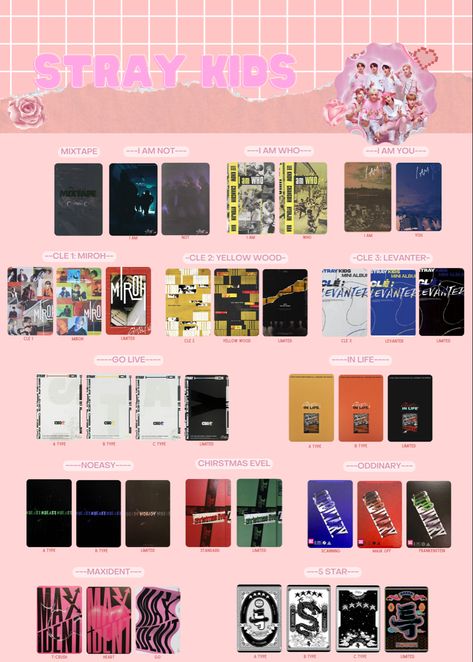 Stray Kids Album Template, Skz Album Collection, Wishlist Photocard, Stray Kids Album, Jessi Kpop, Photocard Collection, Pc Template, Album Template, Photo Card Template