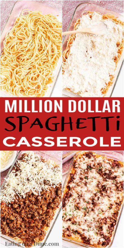 3 Cheese Casserole, Baked Spaghetti Cream Cheese, Spaghetti Bake Recipe Ricotta, Italian Sausage And Cream Cheese Recipes, Million Dollar Spaghetti With Sour Cream, Spaghetti Cream Cheese Casserole, Easy Baked Spaghetti Recipe With Cream Cheese, Baked Spaghetti Recipe With Cottage Cheese, Spaghetti Recipes Cream Cheese