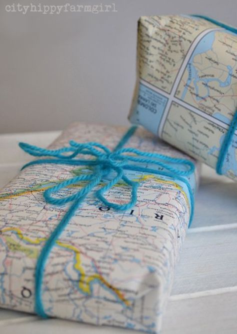 map wrapping- top 10 eco friendly gift wrapping ideas- Subway Party, Travel Gift Basket, Map Wrapping Paper, Štědrý Den, Long Goodbye, Eco Gift Wrapping, Sustainable Gift Wrap, Unique Travel Gifts, Eco Christmas