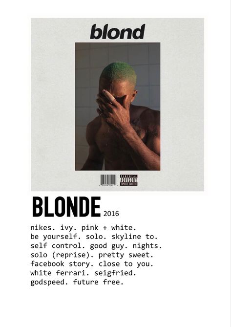 blonde frank ocean minimalist aesthetic album poster for photo wall Frank Ocean Blonde Album, Lost Frank Ocean, Ocean Minimalist, Frank Ocean Lyrics, Frank Ocean Blonde, Blonde Album, Frank Ocean Songs, Frank Ocean Poster, Blonde Aesthetic