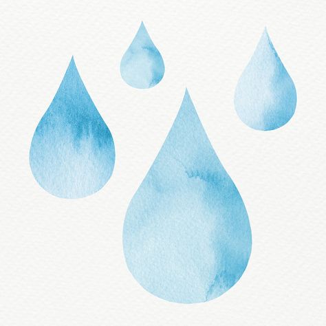 Rain Illustration, No Rain No Flowers, About Water, Water Element, Mascot Design, Save Earth, Blue Watercolor, Watercolor Design, Rain Drops