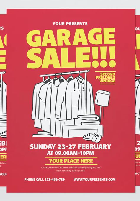 Garage Sale Poster Design, Pop Up Market Poster, Rummage Sale Signs, Clearance Sale Poster Design, Sale Poster Design Marketing, Garage Sale Ideas, Sale Poster Ideas, Pop Up Flyer, Clothing Sale Poster