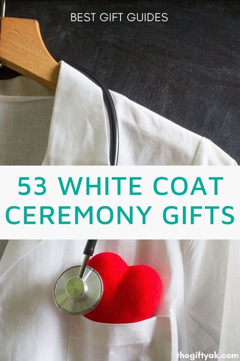 White Coat Ceremony Gift Nurse, Dental School White Coat Ceremony, Med School Gift Ideas, White Coat Party Ideas, Pa White Coat Ceremony, Gifts For White Coat Ceremony, Gifts For Medical School Graduation, Med School Gift Basket, White Coat Ceremony Captions