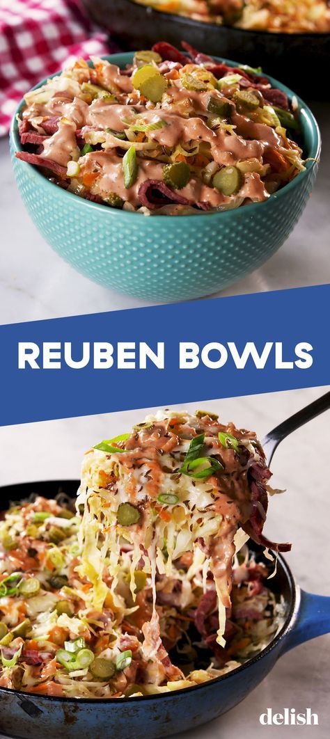 Reuben Bowl Corned Beef, Reuben In A Bowl Low Carb, Low Carb Ruben, Corned Beef Sides, Ruben Bowl, Ruben Salad, Reuben Bowls, Reuben Bowl, Ruben In A Bowl