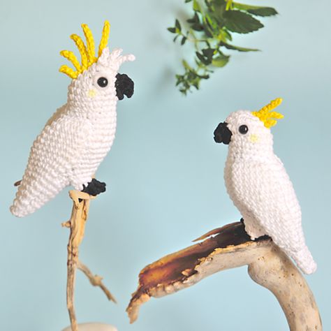 Ravelry: Sulphur Crested Cockatoo by Rosaura Valdez Bird Watchers, Finger Puppet, Australian Birds, Finger Puppets, Bird Species, Yarn Needle, Crochet Dolls, Crochet Ideas, Needle Felting