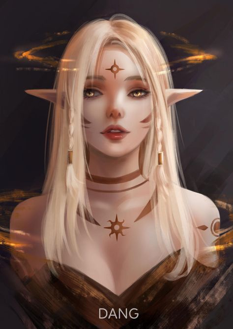 Doodle, Dang on ArtStation at https://www.artstation.com/artwork/5B8LLg Elves Fantasy, Female Elf, Elf Art, Dungeons And Dragons Characters, Freelance Artist, Arte Fantasy, Digital Art Girl, Beautiful Fantasy Art, Dnd Characters