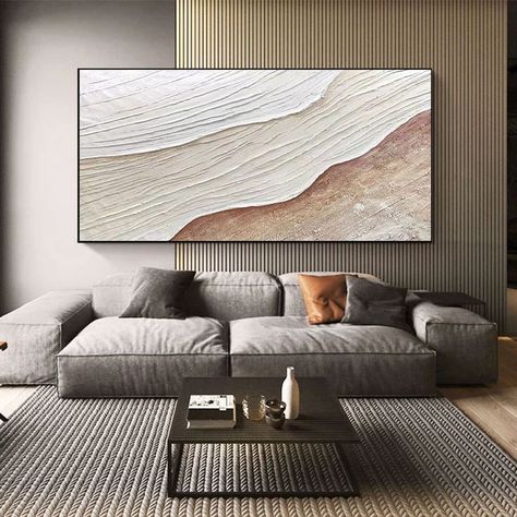 Wall Art Horizontal, Big Painting, Art Horizontal, Brown Wall, Texture Wall, New Business Ideas, Brown Wall Art, Brown Texture, Brown Art