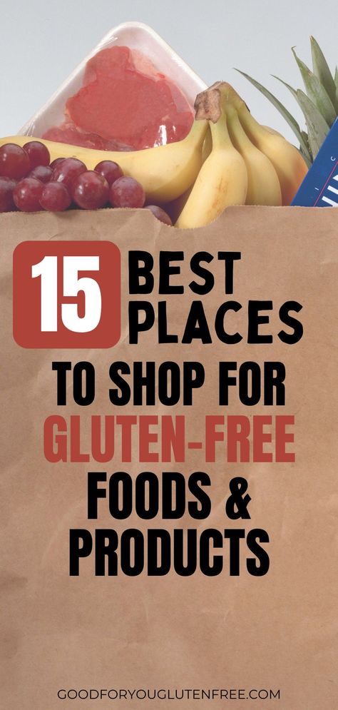 Where are the best places to shop for gluten-free foods and products? I've reviewed 15 grocery stores and dish on their gluten-free selections and prices. You'll read a review of each grocery store and what I think of their selection. Walmart, Costco, Sam's Club, The Gluten-Free Mall, Thrive Market, Amazon, Whole Foods, Natural Grocers, Kroger, Safeway / Albertsons, The Gluten-Free Shoppe and more! Gluten Free Products Food Lists, Sams Club Gluten Free List, Gluten Free Snacks Store Bought, Walmart Kitchen, Gluten Free Grocery List, Gluten Free Shopping, Natural Grocers, Best Places To Shop, Thrive Market