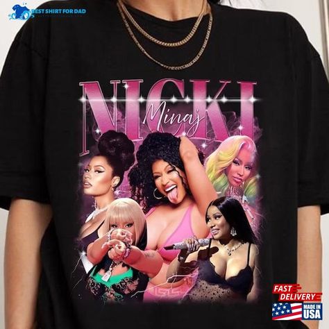 Vintage Nicki Minaj Shirt Rapper Pink Friday 2 Tour 2024 T-Shirt Sweatshirt Check more at https://bestshirtfordad.com/product/vintage-nicki-minaj-shirt-rapper-pink-friday-2-tour-2024-t-shirt-sweatshirt/ Nicki Minaj Shirt, Pink Friday, Rap Tee, Nicki Minaj, Knit Jersey, Shirt Style, Hoodie Shirt, Rap, Classic T Shirts