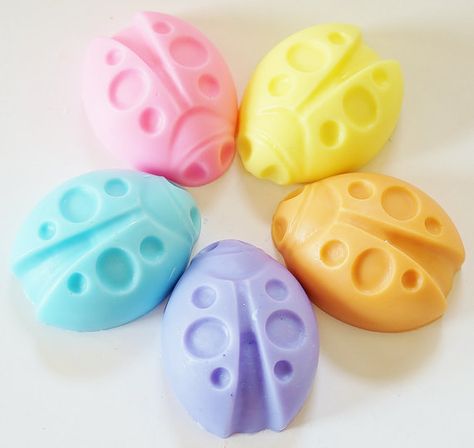 LADYBUG Natural Soap  Choose Soap Color handmade by crimsonhill, $2.50 Soap Carving Design Easy, Soap Carving Patterns, Diy Soap Carving, Soap Sculpture, Cold Process Soap Designs, Soap Carving, Bullet Journal Cover Ideas, Beauty Treats, Custom Party Favors