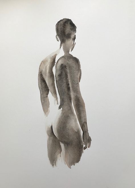 Watercolor male beauty Male Back Painting, Body Watercolor Painting, Joshua Instagram, Masculine Art, Male Body Art, Art Of Man, Back Painting, Queer Art, Celestial Art