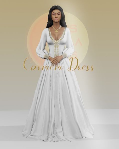 THE SIMS 4 - CARMEM DRESS - Cris Paula Sims Sims 4 Cc Royal Wedding Dress, Sims 4 Royal Cc Clothes, Sims 4 Bridgerton Cc, Sims4 Cc Royal Dress, Sims Bridgerton, Sims 4 Royalty Mod, Sims 4 Cc Royal Clothes Patreon, Sims 4 Wedding Dress Princess, Sims 4 Cc Princess Dresses