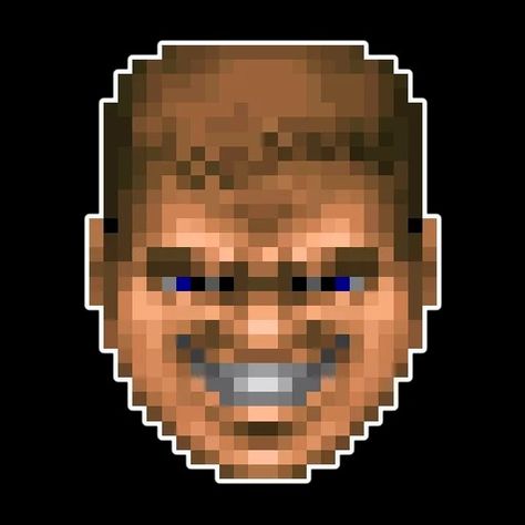 Doomguy Face, Doom 1993, Xbox Pfp, Doom Guy, Doom 2, Doom Slayer, Dark Fantasy, Pixel Art, Xbox