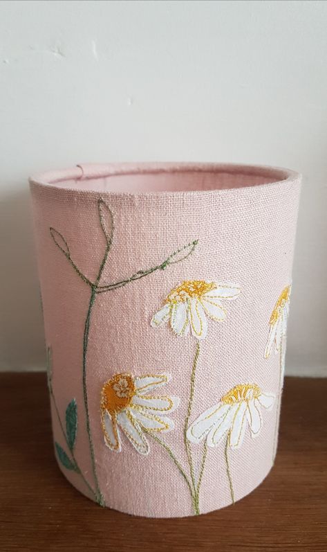 Applique Lampshades, Free Motion Embroidery Applique, Lamp Craft, Fabric Lantern, Basic Embroidery, Applique Work, Raw Edge Applique, Light Ideas, Crafts Room