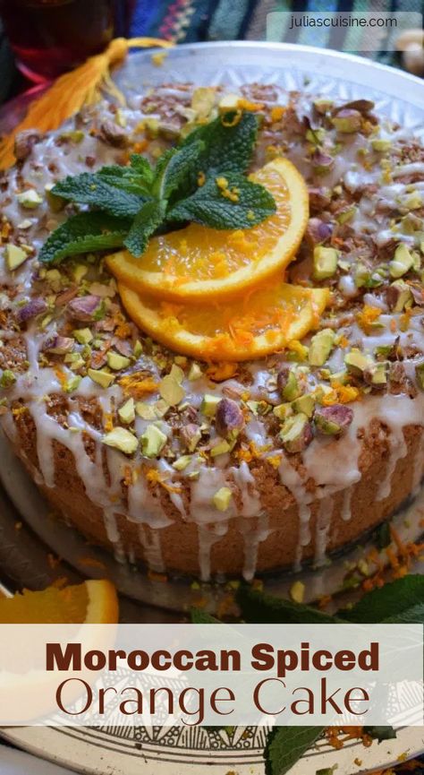 Why not dive into a little bit of North African flavours with this gluten free almond and orange cake. This Moroccan Orange Cake is not only fabulous, it’s gluten free and a whole lot easier than it looks. Surprise your family or friends with this special cake sometime soon! Italian Almond And Orange Cake, Orange Date Cake, Gf Orange Cake, Middle Eastern Cake, Savory Orange Recipes, Moist Gluten Free Cake, Moroccan Desserts Easy, Moroccan Dessert Recipes, Special Cake Recipes