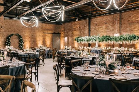 Chicago Suburb Wedding Venues, Chicago Winter Wedding, Brick Wedding Venue, Brick Warehouse, Romantic Winter Wedding, Winter Wedding Venues, Industrial Chic Wedding, Outside Catering, Industrial Wedding Venues