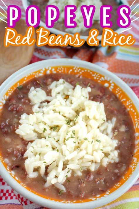 Popeyes Red Beans And Rice, Popeyes Red Beans, Popeyes Red Beans And Rice Recipe, Red Beans And Rice Recipe Easy, Fluffy White Rice, Red Beans Rice, Red Beans N Rice Recipe, Red Beans And Rice, Rice Side