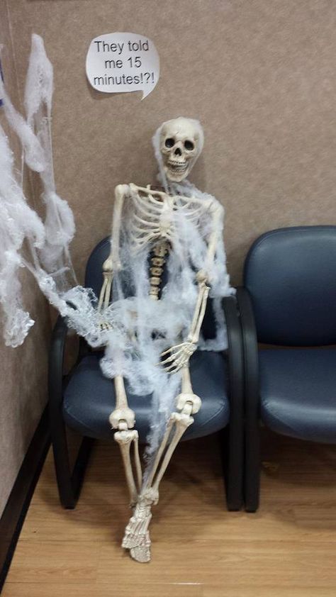 Halloween Decorations Medical Office, Clinic Halloween Decorations, Halloween Dr Office Decor, Front Office Halloween Decor, Office Decorations Halloween, Doctors Office Fall Decorations, Halloween Decorations For Clinic, Halloween Medical Office Decorations, Fall Dentist Office Decor