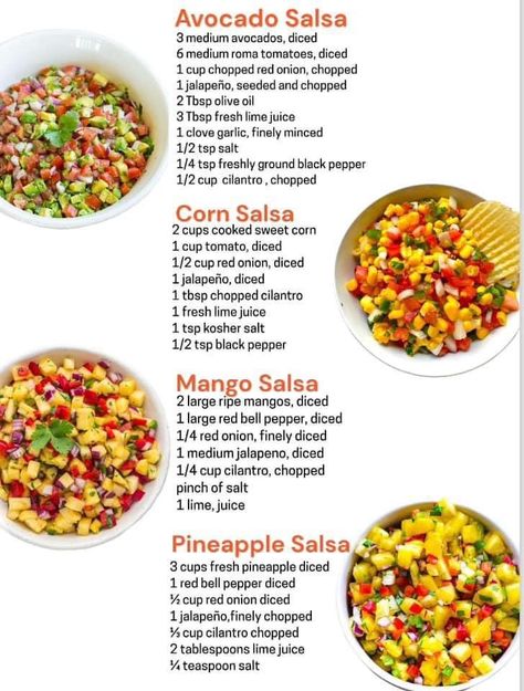 Mexican Fruit Salad, Healthy Salsa Recipe, Cooking Sweet Corn, Mexican Fruit, Mango Salsa Recipe, Salsa Recipes, Homemade Cookbook, Homemade Sauce Recipes, Salsa Ingredients