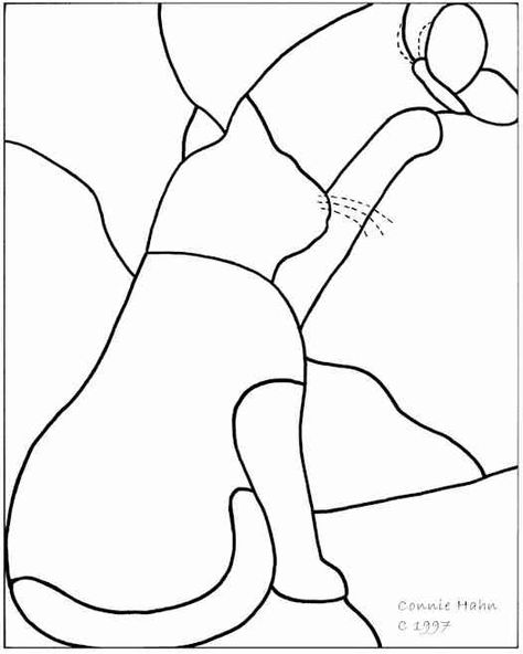 Easy+Stained+Glass+Cat+Patterns+Free Stained Glass Patterns Free Cats, Butterfly Stained Glass Patterns Free Printable, Cat Stained Glass Patterns Free, Stained Glass Cat Patterns Printable, Stained Glass Images, Stained Glass Window Patterns Free Printable, Stained Glass Easy Patterns, Cat Stained Glass Ideas, Stained Glass Patterns Free Printables Templates Coloring Book