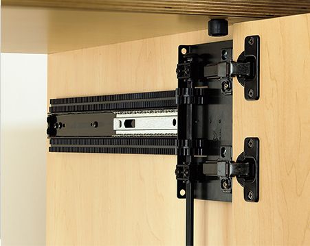 One product that I frequently get questions on is the Pivot Pocket Door Slides by Knape & Vogt. These slides allow you to open a cabinet doors such... Pivot Pocket Door, Sliding Kitchen Cabinet Doors, Pocket Doors Diy, Flipper Door, Sliding Cabinet Doors, Cabinet Door Hardware, Slide Door, Pivot Door, Furniture Hinges