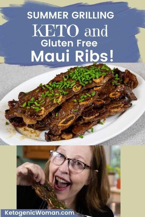 Maui Ribs Recipe, Maui Ribs, Kalbi Ribs, Ketogenic Woman, Beef Short Ribs Recipe, Soy Sauce Alternative, Gf Meals, Keto Carnivore, Rib Sauce