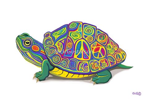 Turtle Poster, Animal Canvas Paintings, Peace Sign Art, Sea Turtle Art, Turtle Drawing, Hippie Painting, Turtle Tattoo, Turtle Love, Turtle Painting