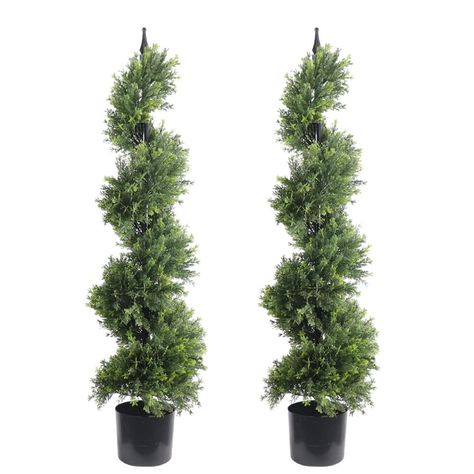 PRICES MAY VARY. INDOOR & OUTDOOR: The artificial cypress spiral boxwood topiray tree will keep your home decor,garden looking crisp and sharp. No matter for a corner or front porch EASY CARE:Hand made artificial boxwood spiral no need to take care of it ( no need watering, no need sunlight), you can enjoy your full time with your family ALL SEASON GREEN : Spring & Green makes you feel happy, hopeful, sunshine. Let's invest in high quality boxwood, you deserve it PRODUCT DETAILS : Set of 2, Heig Spiral Plants Front Door, Boxwood Spiral Topiary Front Porch, Seasonal Front Door Decor, Topararies Front Porch, Faux Plants For Outdoor Planters, Front Door Decor Ideas Entrance House, Faux Outdoor Plants Front Doors, Fake Plants Outside Front Porches, Classy Outdoor Christmas Decor