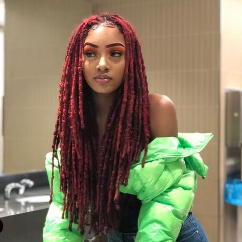 #Dreadlocs #dreadlocks #dreads #locs #teamlocs #dreadstyles #locstyles #locnation #nappyroots #locs4life #loclivin #loclove #LocdKellz Red Dreadlocks, Beautiful Dreadlocks, Short Locs Hairstyles, Faux Locs Hairstyles, Dreadlock Styles, Dreadlock Hairstyles, Hairstyles Braids, Hair Crush, Locs Hairstyles