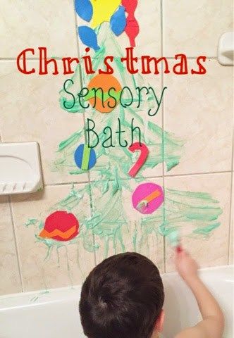 Christmas Sensory Bath with Homemade Bath Paint - Views From a Step Stool Sensory Bath, Christmas Sensory, Wet Foam, Bath Paint, Seasonal Activities, Homemade Bath, Kids Cleaning, Homemade Bath Products, Foam Sheets