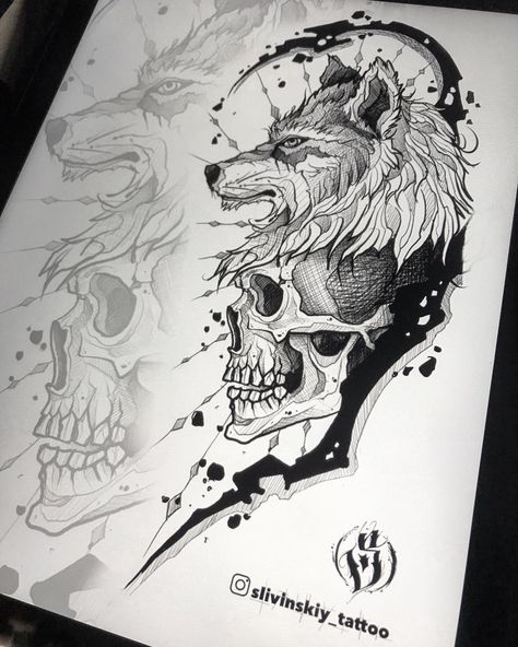 Skull with wolf hat Lion Skull Tattoo, Kurt Tattoo, Lion Skull, Skull Tattoo Designs, Surreal Tattoo, Armband Tattoos, Lion Head Tattoos, Skull Art Drawing, Tattoo Graphic