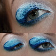 Water Element Makeup Looks, Wave Eye Makeup, Wave Makeup Ocean, Water Theme Makeup, Bubble Eye Makeup, Water Face Paint, Ocean Face Painting, Ocean Eye Makeup, Ocean Themed Makeup