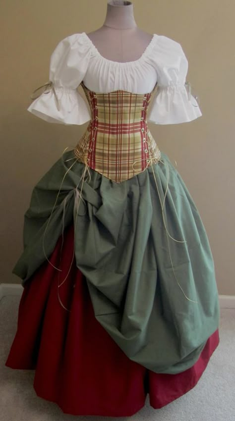 Bonnie Lass Ensemble - renaissance clothing, medieval, costume Renfest Costume, Raven Halloween, Fair Costume, Scottish Dress, Under Bust Corset, Medieval Clothes, Fest Outfits, Diy Vetement, Medieval Costume