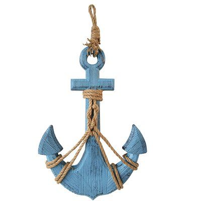 Highland Dunes Wooder Anchor Wall Décor Wooden Anchor Crafts, Wooden Anchor Painting Ideas, Nautical Anchor Decor, Wooden Pallet Signs, Sea Wall Decor, Anchor Wall Decor, Wood Anchor, Cross Wall Art, Anchor Decor