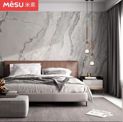 Bedroom 2023, Headboard Wall, Elderly People, Bedroom Bed Design, Italian Marble, Bedroom Bed, Bed Room, Stone Wall, Bed Design