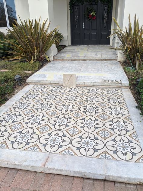 Moroccan Floor Tiles Outdoor, Outdoor Patterned Tiles, Outdoor Tile Patio, Terrace Tiles, Balcony Tiles, Outdoor Tile, Exterior Tiles, Porch Tile, Outdoor Entryway