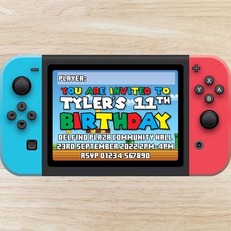 Nintendo Switch Birthday, Nintendo Switch Party, Switch Party, Game Truck Party, Nintendo Party, 7th Birthday Party Ideas, Video Games Birthday Party, Places In Australia, Nintendo Switch Console