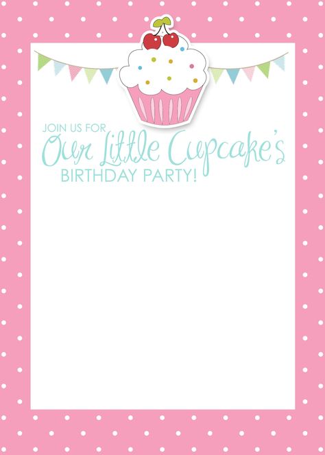 cupcake birthday invitation Cupcake Party Invitations, Cupcake Invitations, Birthday Card Template Free, Free Invitation Cards, Birthday Invitation Card Template, Cupcake Birthday Party, Invitation Card Birthday, 3 Birthday, Invitations Template