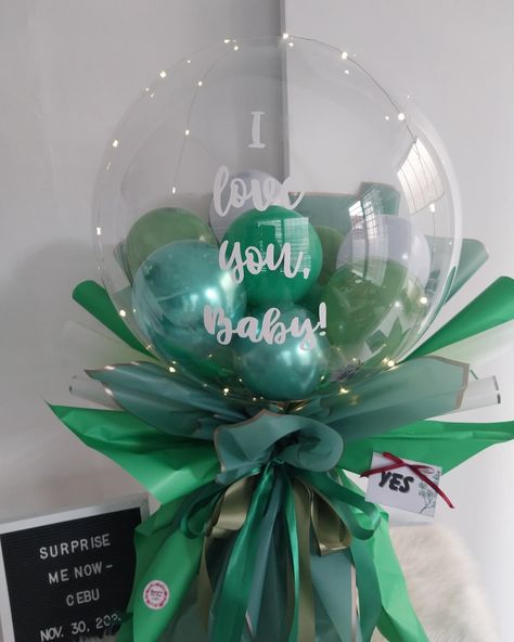 Today's Surprise 😍 ✅ Bobo Balloon Bouquet with Fairylights 💚💚💚 Thank you sooo much, sir Paul, for your trust! 🫶😊🙏 #BoboBalloonBouquetWithFairylights #BalloonBouquet #Surprise #GiftIdea #SurpriseMeNowCebu Bobo Balloon Bouquet, Bouquet Money, Bobo Balloon, Sir Paul, Balloon Arrangements, Money Ideas, Balloon Flowers, Surprise Me, Balloon Bouquet