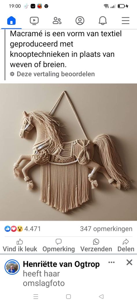 Macrame Horse, Mini Horse, Macrame Patterns Tutorials, Hobby Horse, Macrame Patterns, Needlepoint, Macrame, Cow, Horses