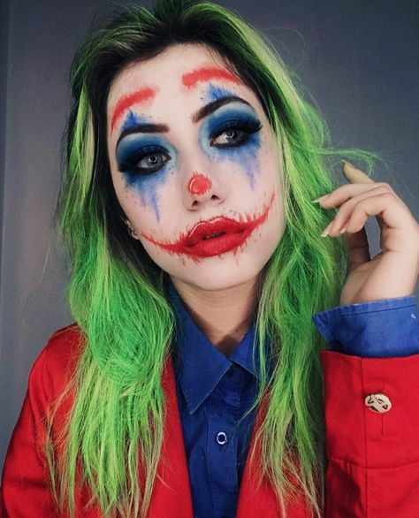 Joker Makeup Female, Female Joker Halloween, Joker Halloween Makeup, Joker Girl, Girl Halloween Makeup, Halloween Makeup Sugar Skull, Female Joker, Joker Halloween, Joker Makeup