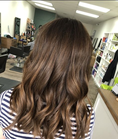 Milk Chocolate Toffee Hair Color, Toffee Hair Color, Milk Chocolate Hair Color, Milk Chocolate Brown Hair, Milk Chocolate Hair, Dark Golden Brown Hair, Haircolor Ideas, Natural Brown Hair, Healthy Shiny Hair