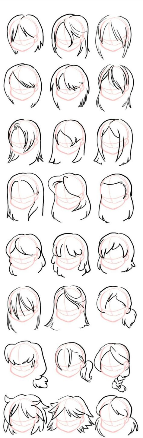 como dibujar anime cabello 얼굴 드로잉, Hair Sketch, Desen Anime, Types Of Hair, Hair Reference, Sketches Easy, Girl Sketch, Hair Tutorials, How To Draw Hair