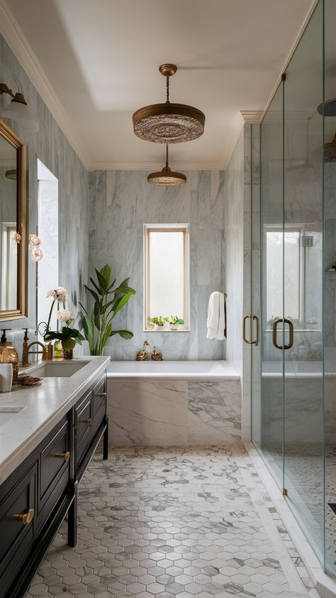 No Door Shower 21 Ideas: Create a Stunning, Open Bathroom Space Cultured Marble Shower Walls Master Bath, Marble Walk In Shower Ideas, No Door Shower Ideas, Timeless Master Bath, Walk In Shower No Door, Cultured Marble Shower Walls, Doorless Shower Design, Cultured Marble Shower, Marble Shower Walls