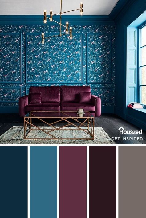 Get inspired with Houszed...This BURGUNDY AND TEAL COLOR INSPIRATION image will get your creative juices flowing. Great ideas...great images with Houszed.. #burgundytealcolorpalette #burgundytealcolorscheme #burgundyandtealcolorpalette #darktealandburgundycolorpalette #burgundyandtealinterior #tealandburgundyinteriors Burgundy Living Room, Simple Bed Designs, Minimalist Bed, Bed Design Modern, Living Room Color Schemes, Casa Vintage, Simple Bed, Room Color Schemes, Bedroom Color Schemes