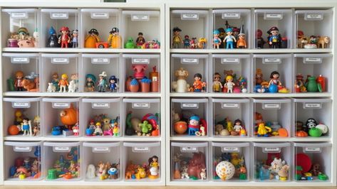 5 Simple Steps to Organize Playmobil Toys - AllAroundMoms Playmobil Storage Ideas, Playmobil Storage, Wooden Toy Chest, Organizing Toys, Playmobil Toys, Kids Toy Boxes, Clear Bins, Kids Toy Organization, Toy Storage Organization